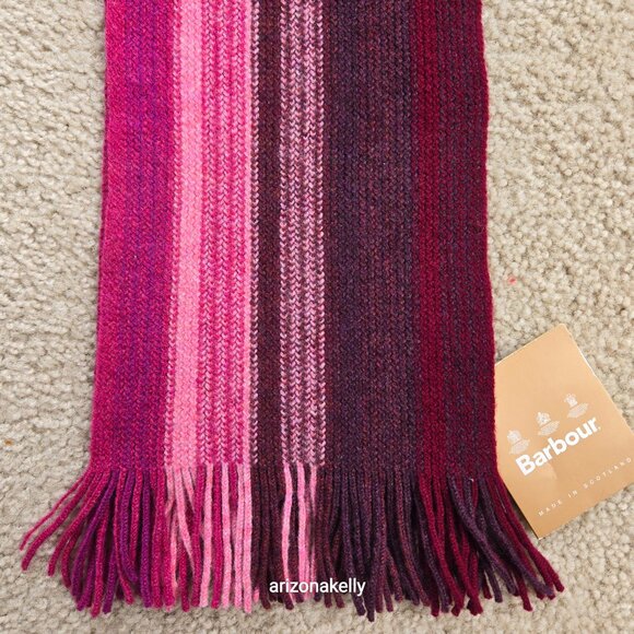 NWT Barbour Lambswool Knit Stripe Pink Purple - Picture 5 of 11